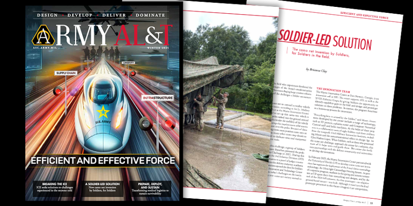 Soldier-Led innovation featured in Army AL&T Magazine